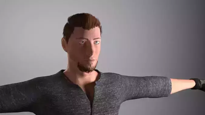 simple man - Character Design with material Free 3D model