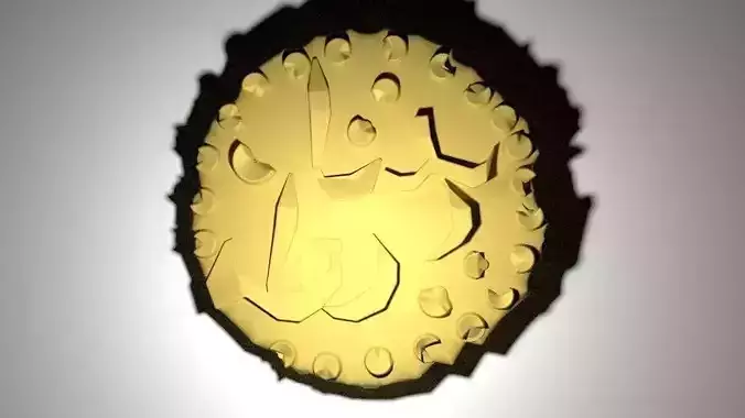 Gold Coin - ancient malay 3D model
