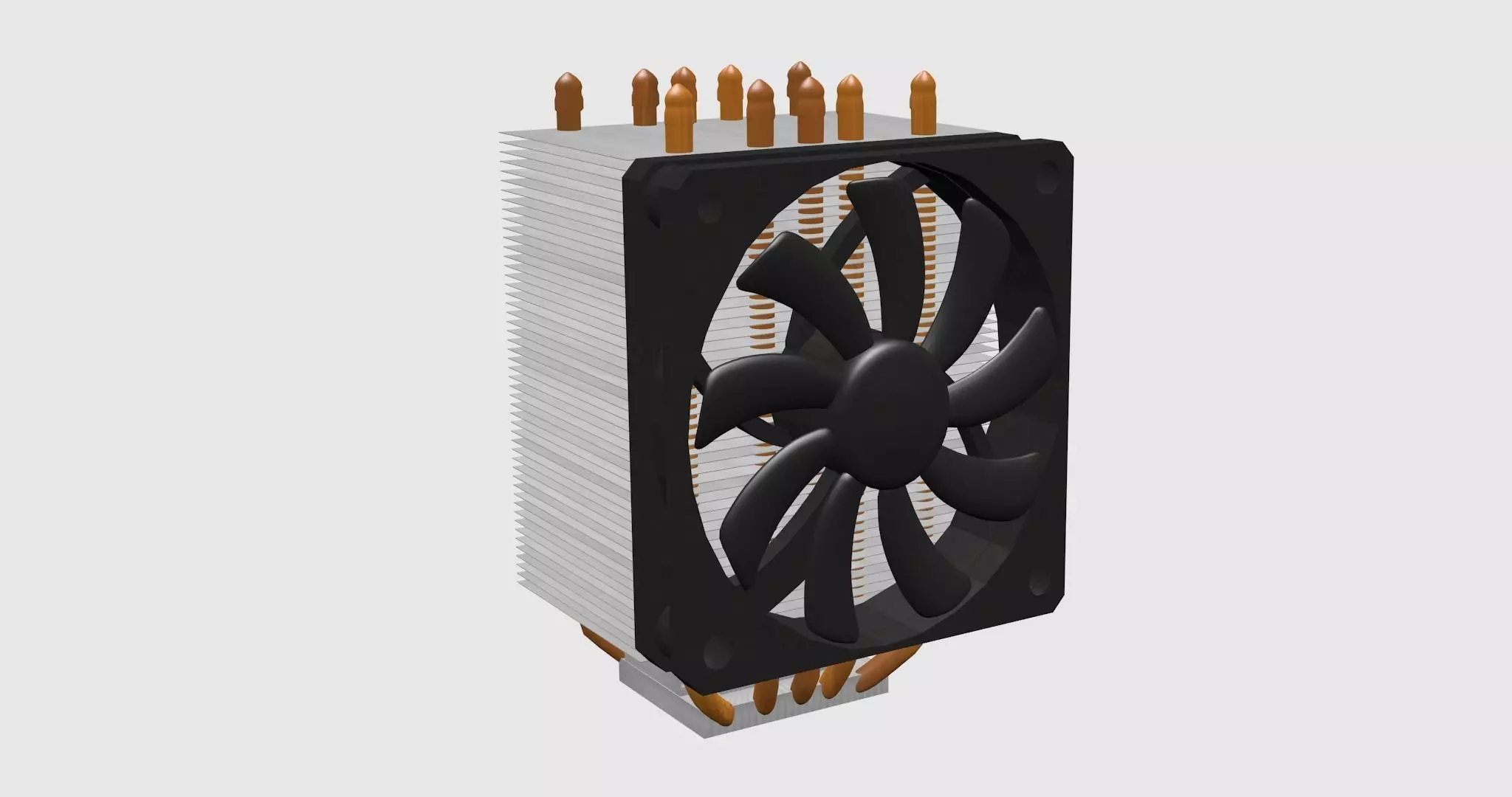Cpu Cooler Original Size and Animation Low-poly 3D model