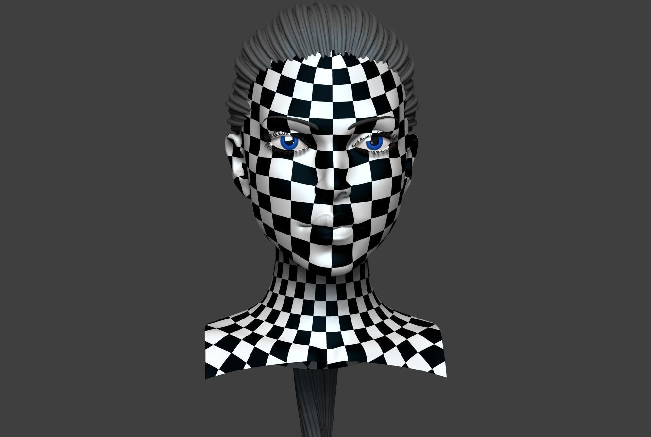 Female Bust Low-poly 3D model_7