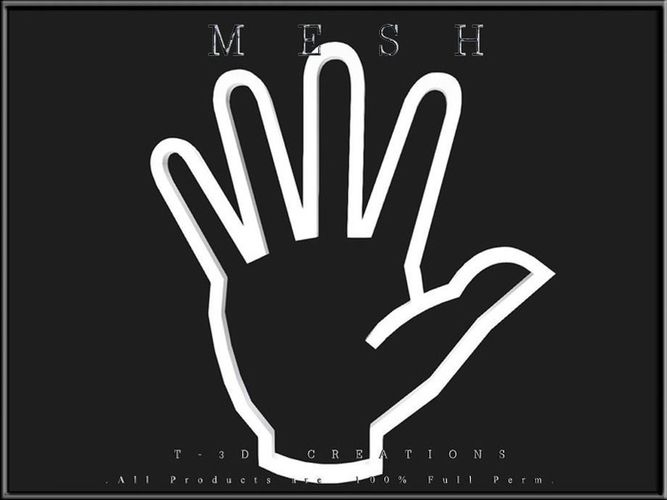 Paper Hand Sign Low-poly 3D model