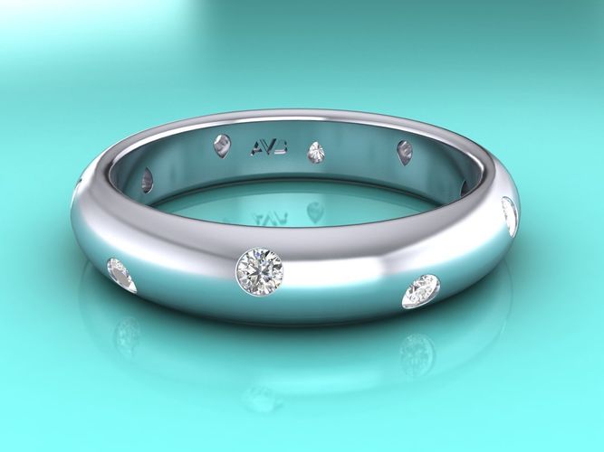Jewelry Tiffany ETOILE wedding ring  Big width 3D print model