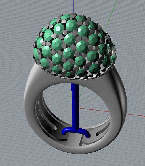 Fashion berry jewelry printable engagement diamond ring 3D print model_4