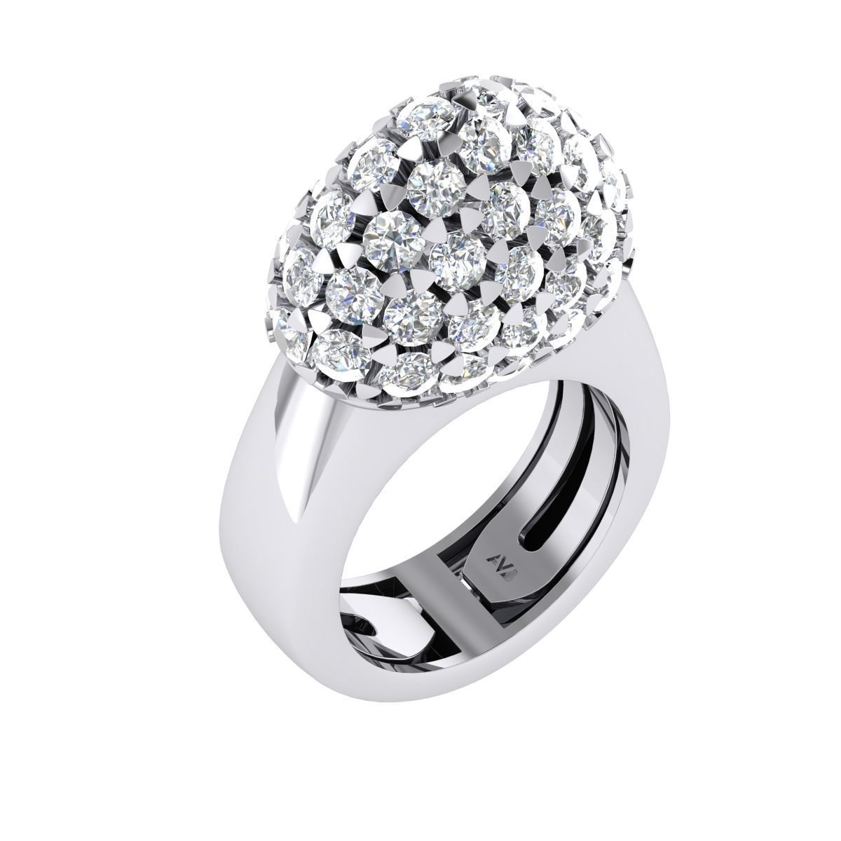 Fashion berry jewelry printable engagement diamond ring 3D print model_2