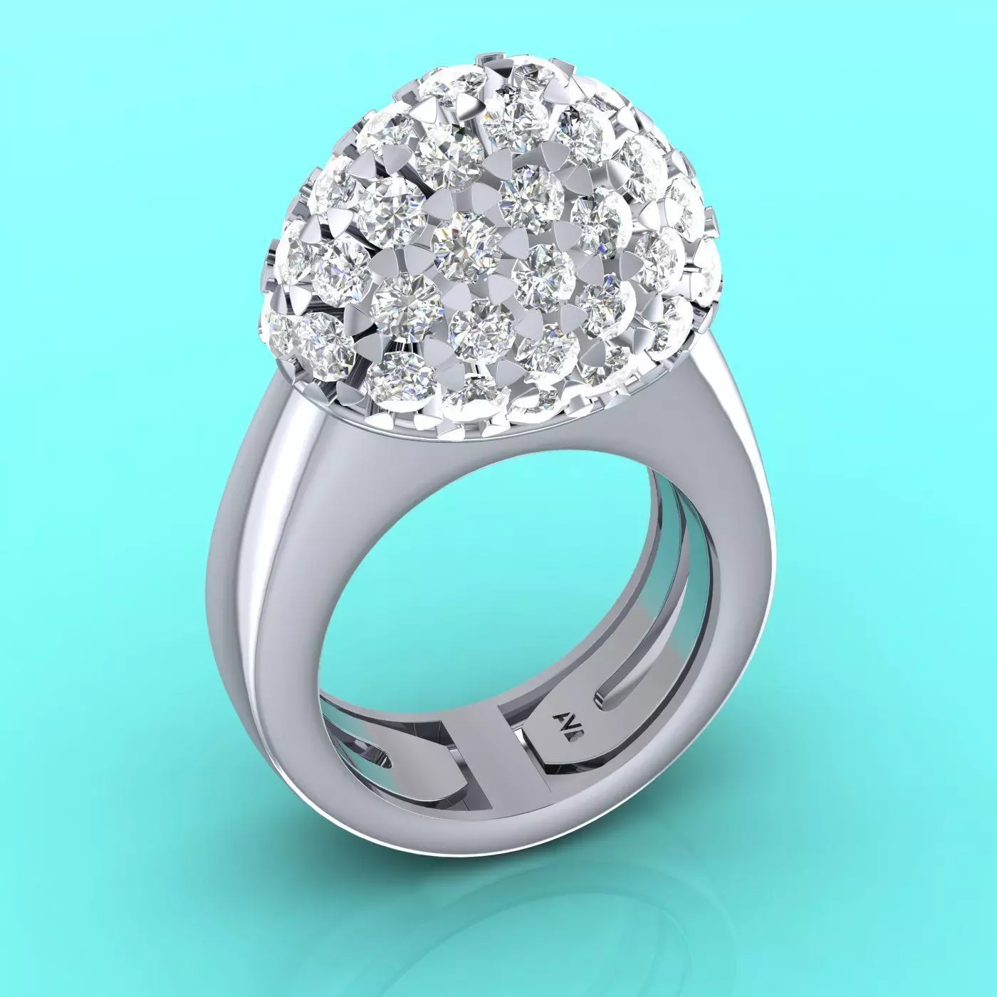 Fashion berry jewelry printable engagement diamond ring 3D print model_0