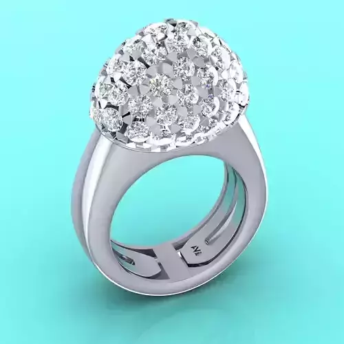 Fashion berry jewelry printable engagement diamond ring 3D print model