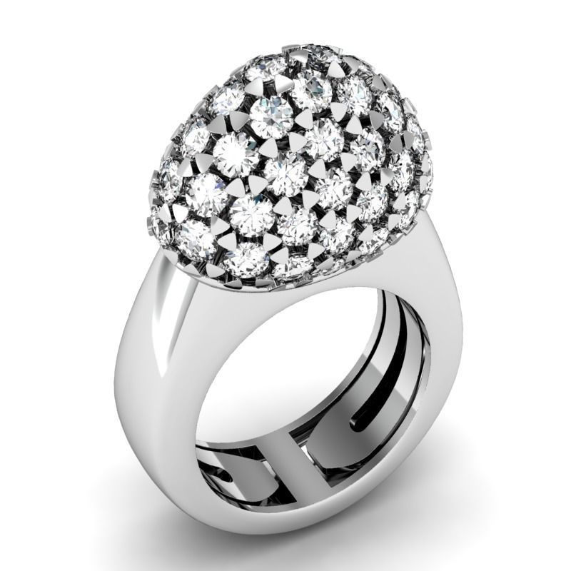 Fashion berry jewelry printable engagement diamond ring 3D print model_3