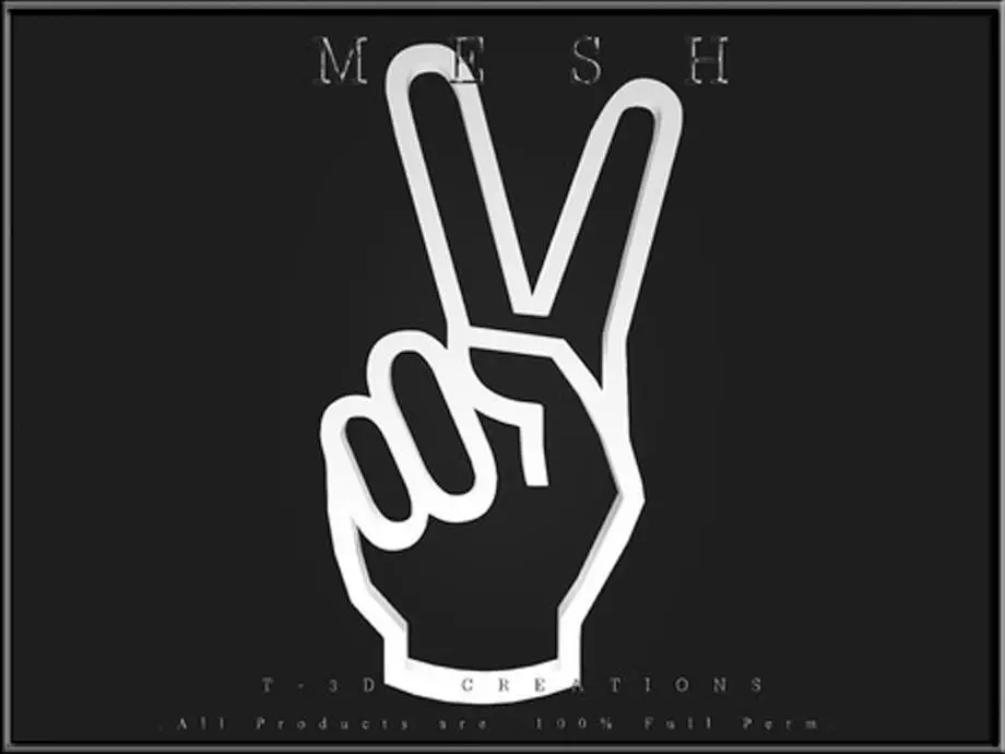 Scissors Hand Sign Low-poly 3D model_0