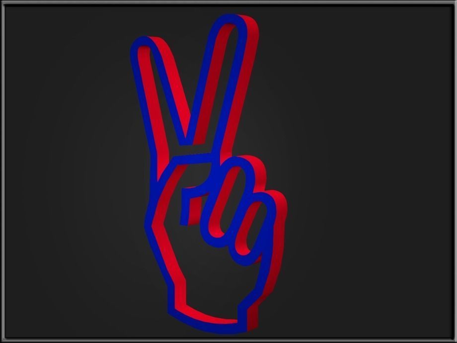 Scissors Hand Sign Low-poly 3D model_2