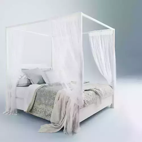 Modern Bed 2018 Set 02 3D model