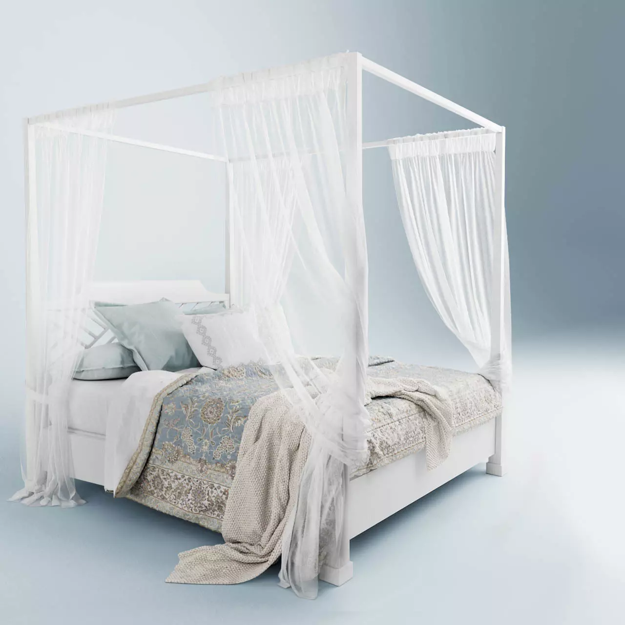 Modern Bed 2018 Set 02 3D model_0