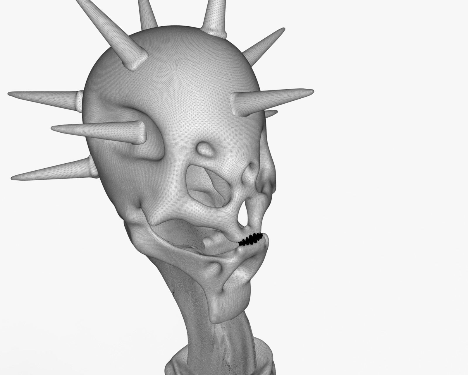 Mace Skull High Quality 3D model_12