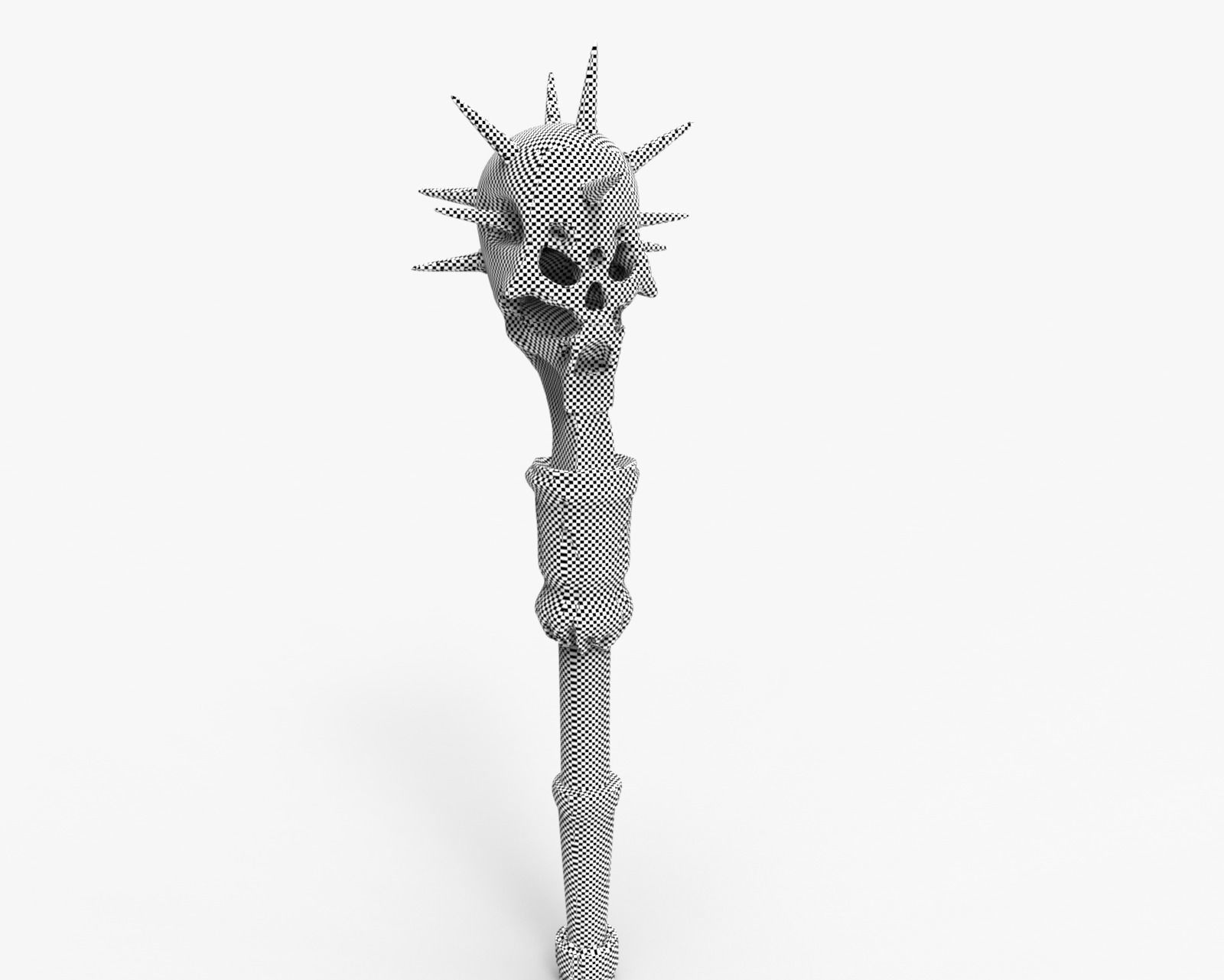 Mace Skull High Quality 3D model_9