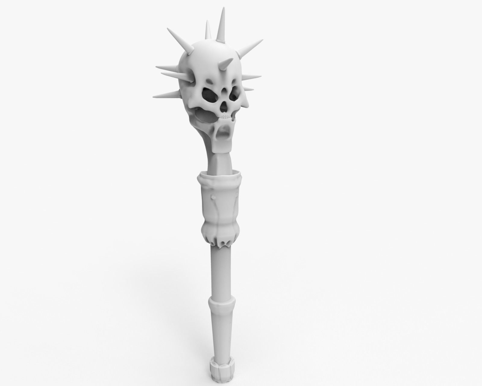 Mace Skull High Quality 3D model_8