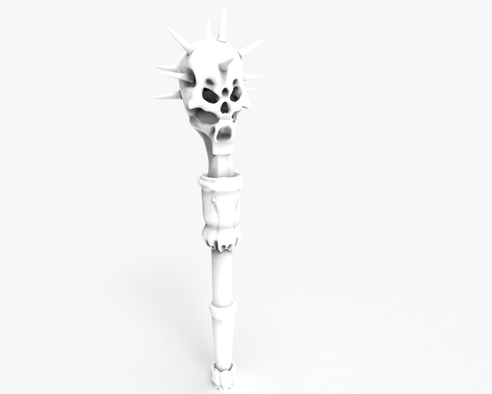 Mace Skull High Quality 3D model_10