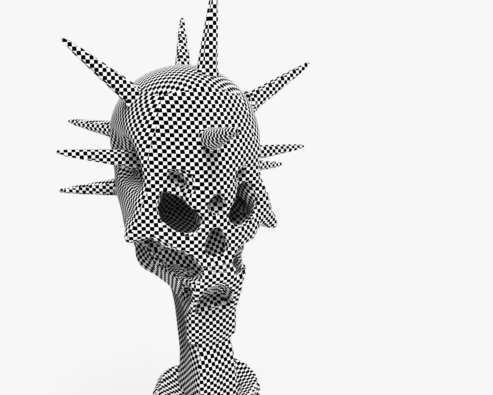 Mace Skull High Quality 3D model_11