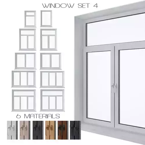 Window Set 4 materials for windows and doors 3D model