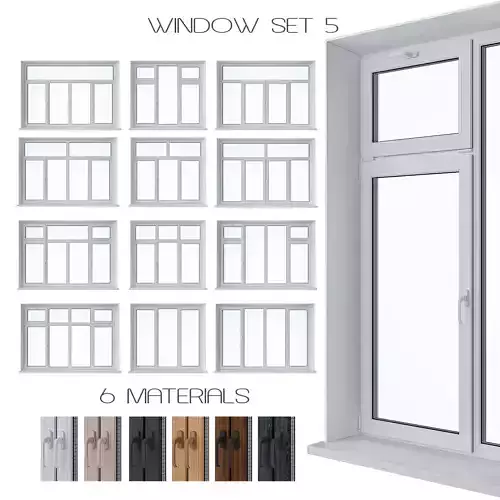 Window Set 5 upvc sizes chart 3D model