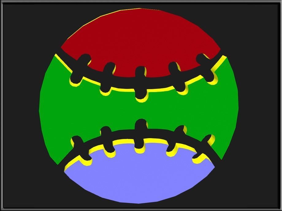 Baseball coaster  Low-poly 3D model_2