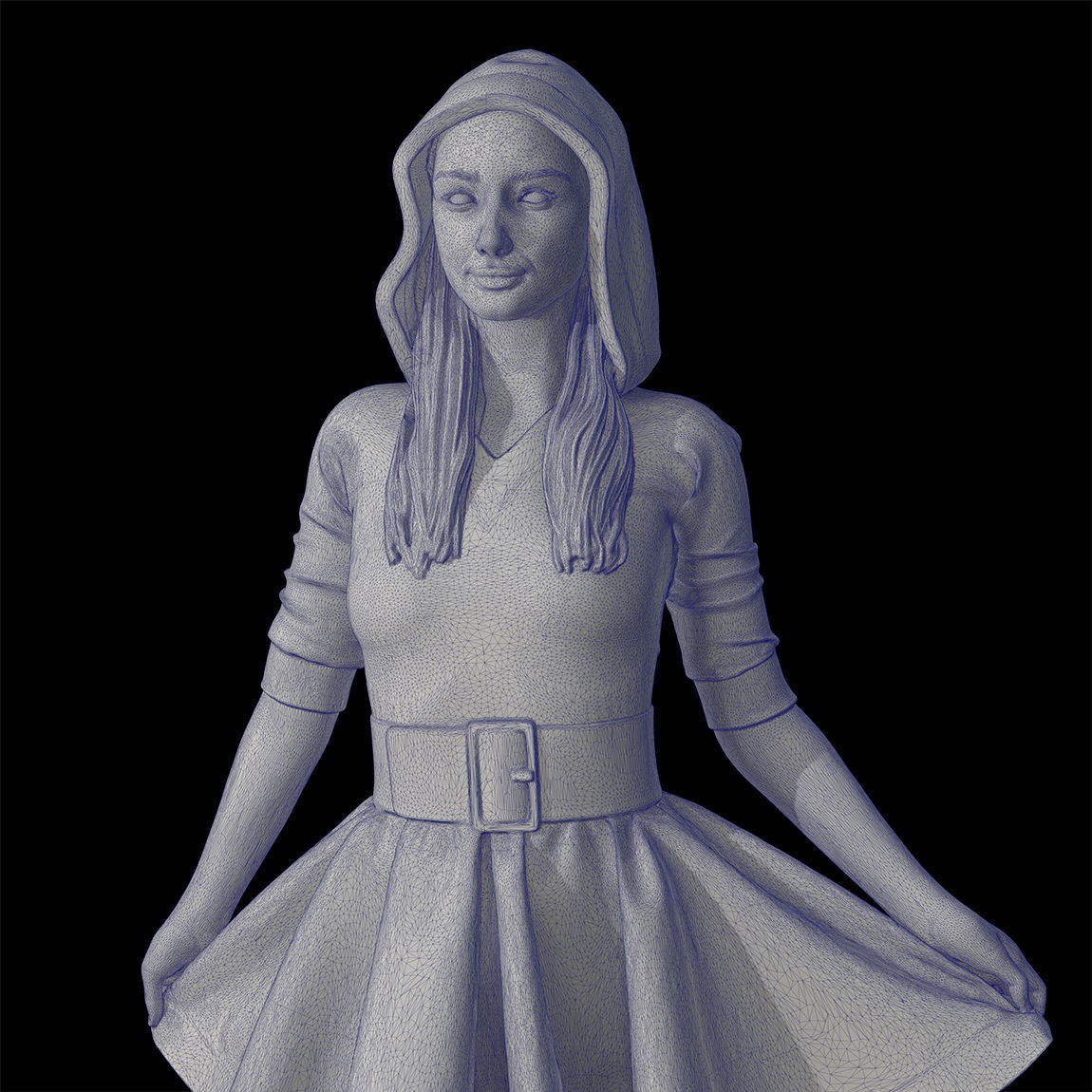 Santa girl cute 3D print model_37
