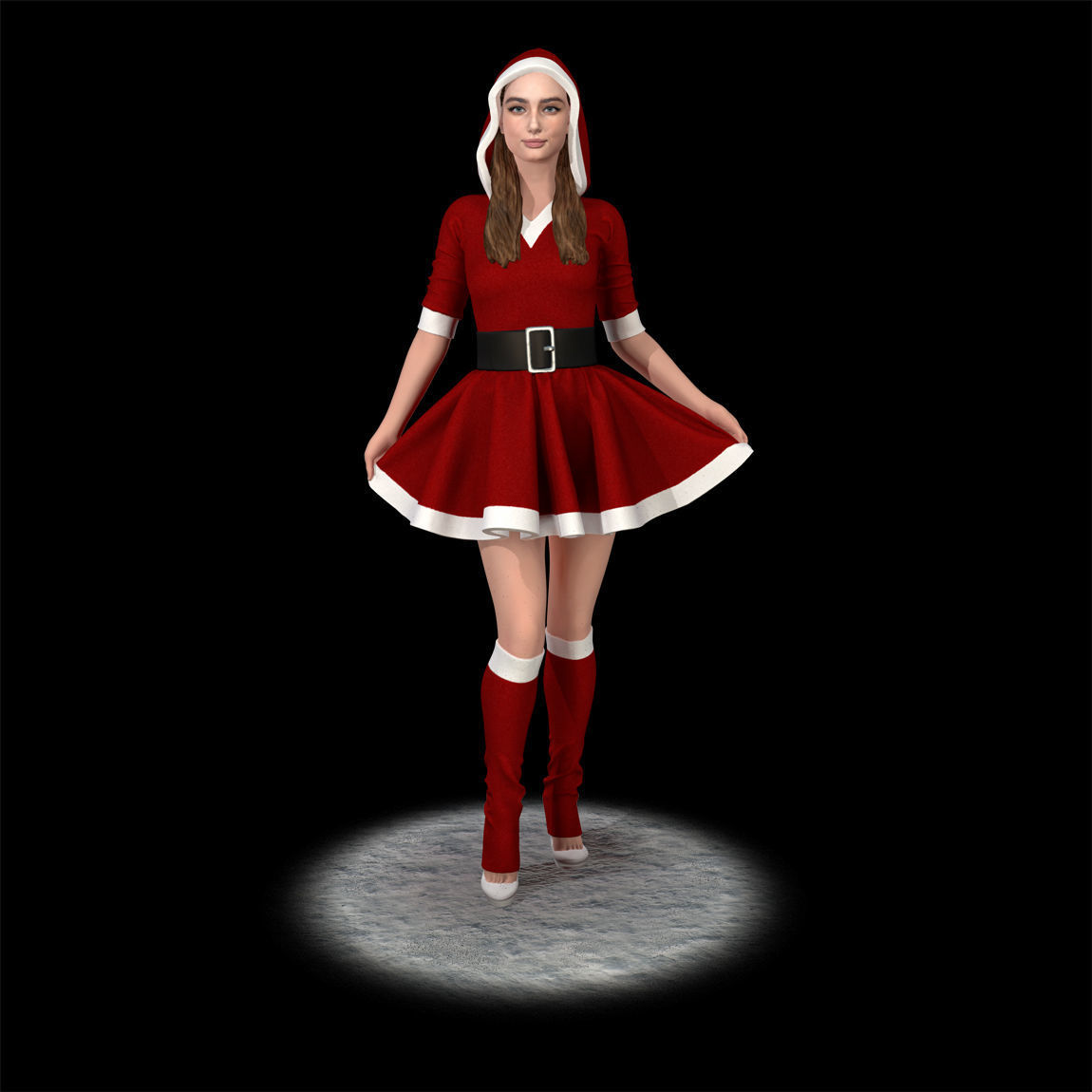 Santa girl cute 3D print model_17