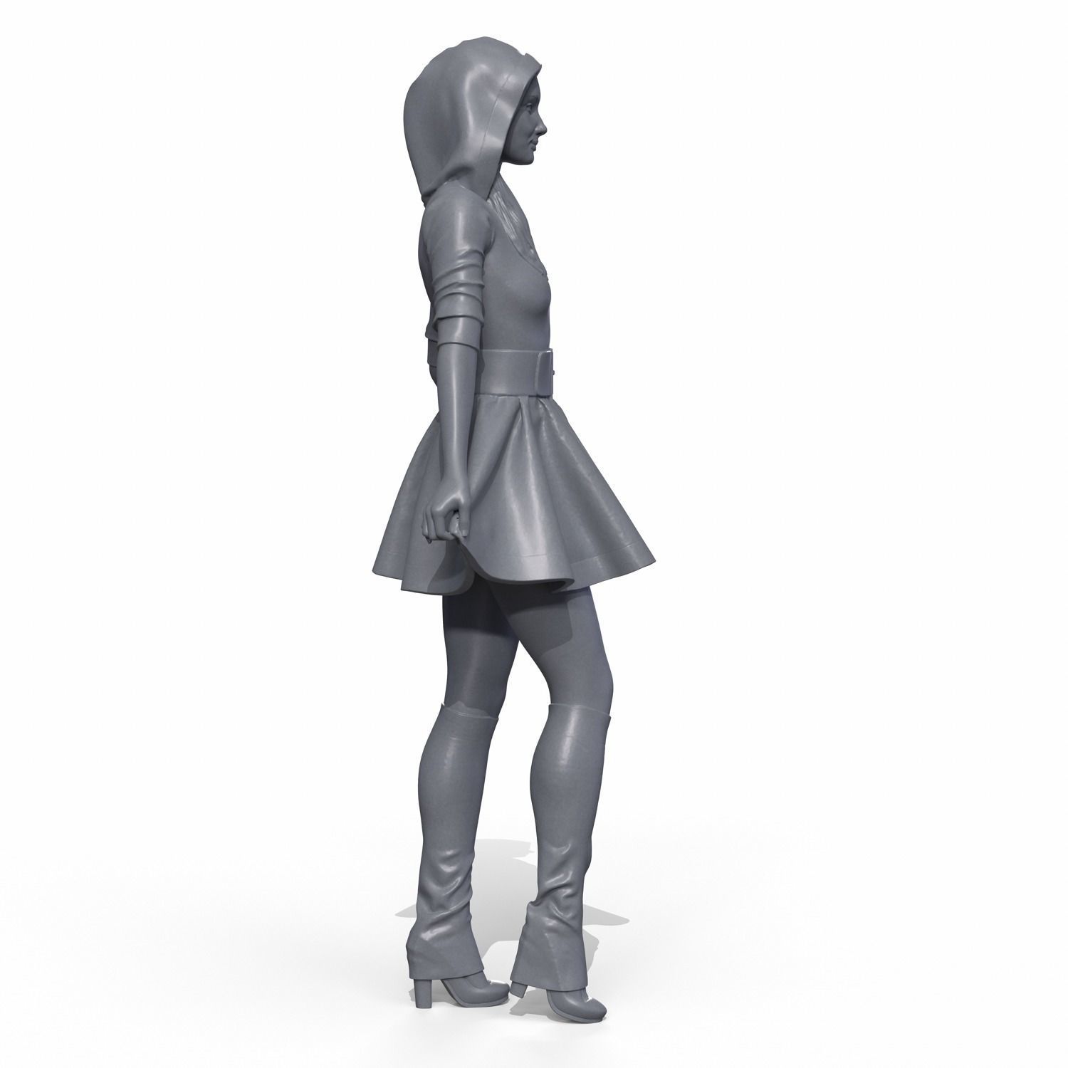 Santa girl cute 3D print model_5