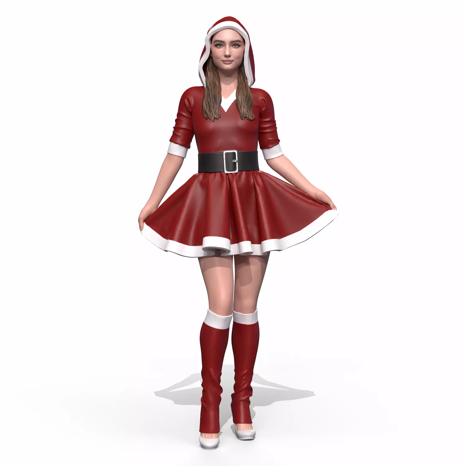 Santa girl cute 3D print model_0