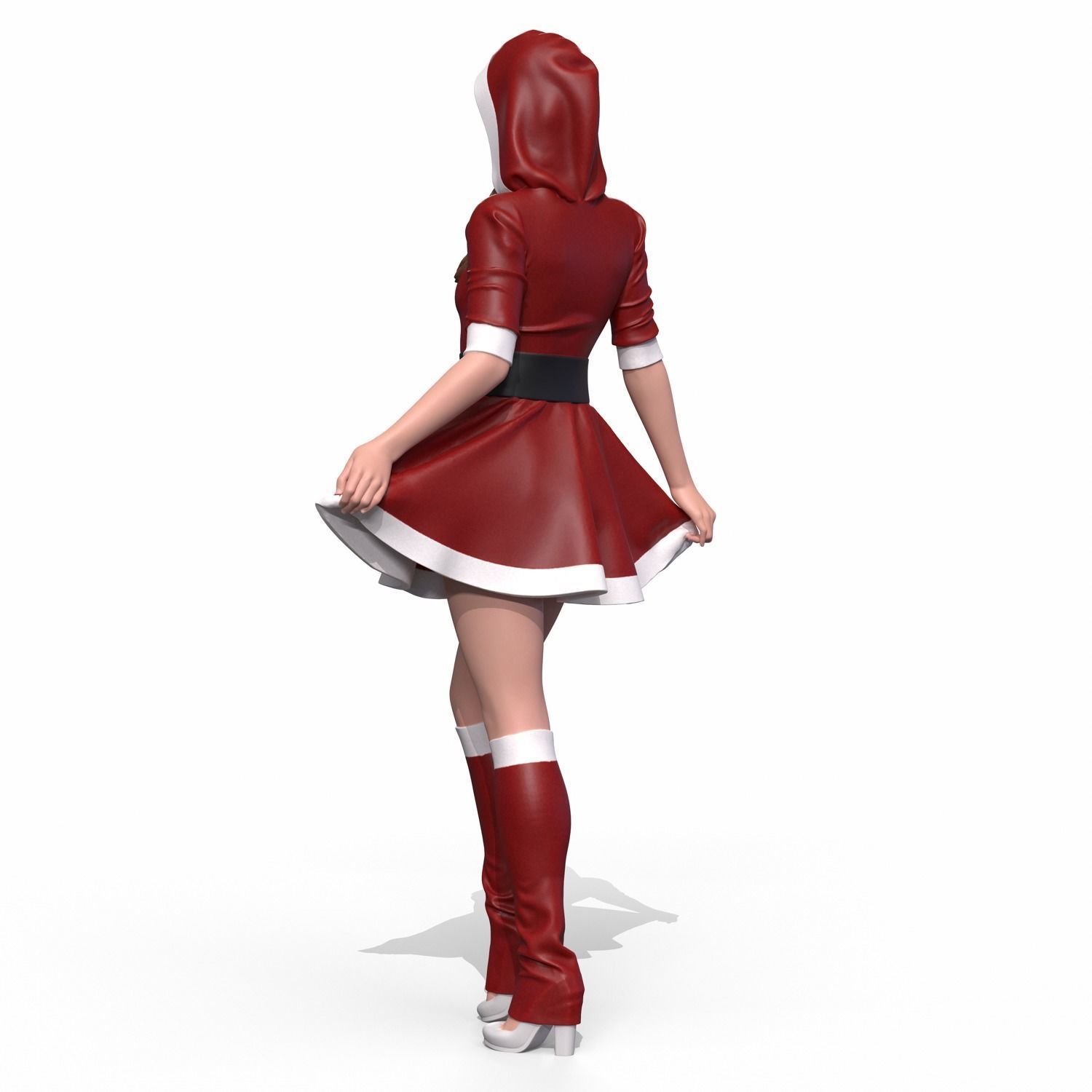Santa girl cute 3D print model_10