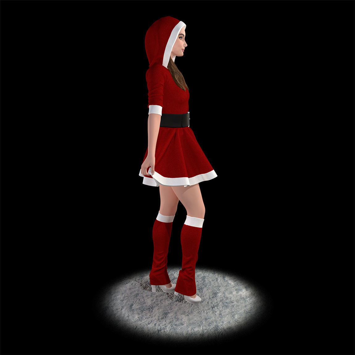 Santa girl cute 3D print model_22