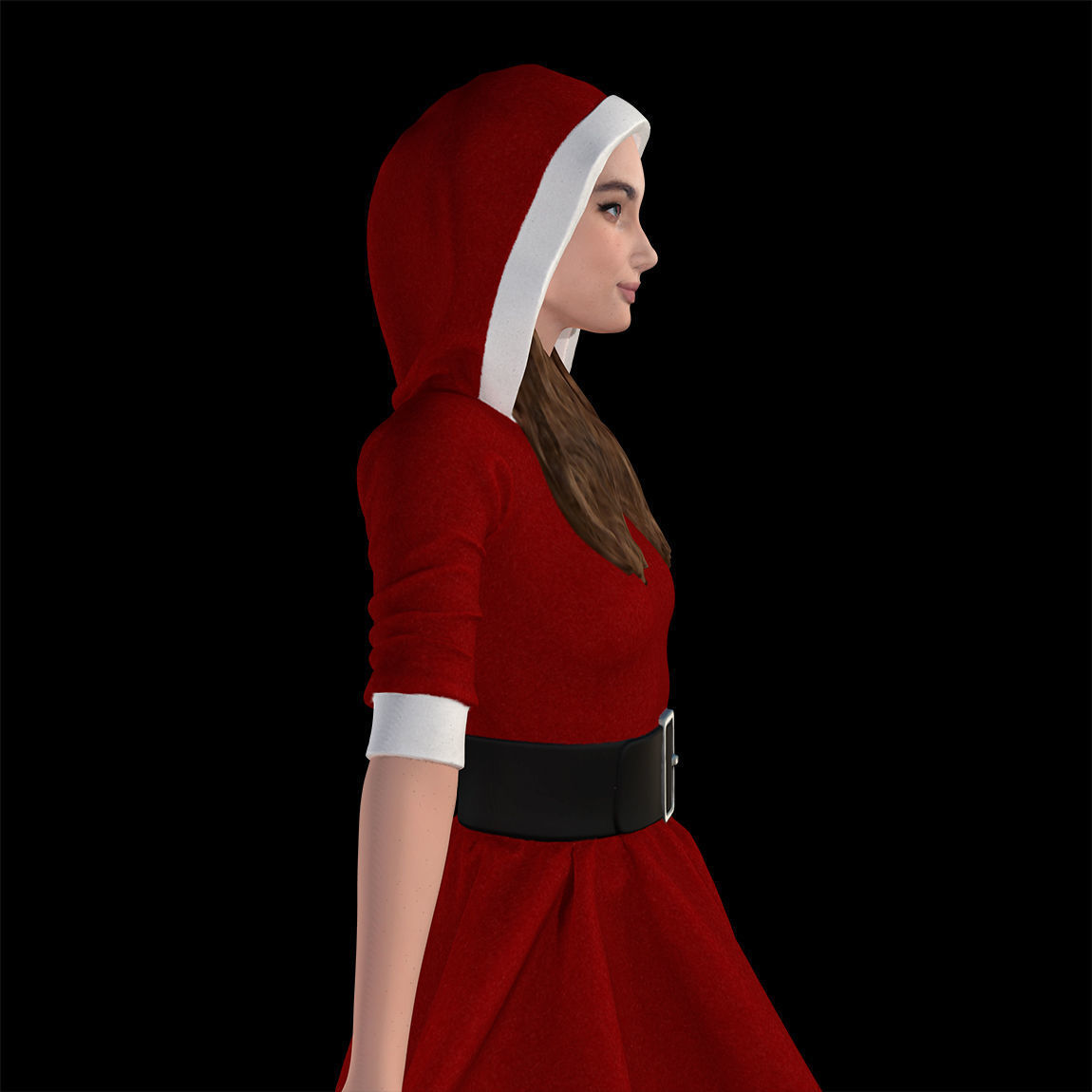 Santa girl cute 3D print model_25