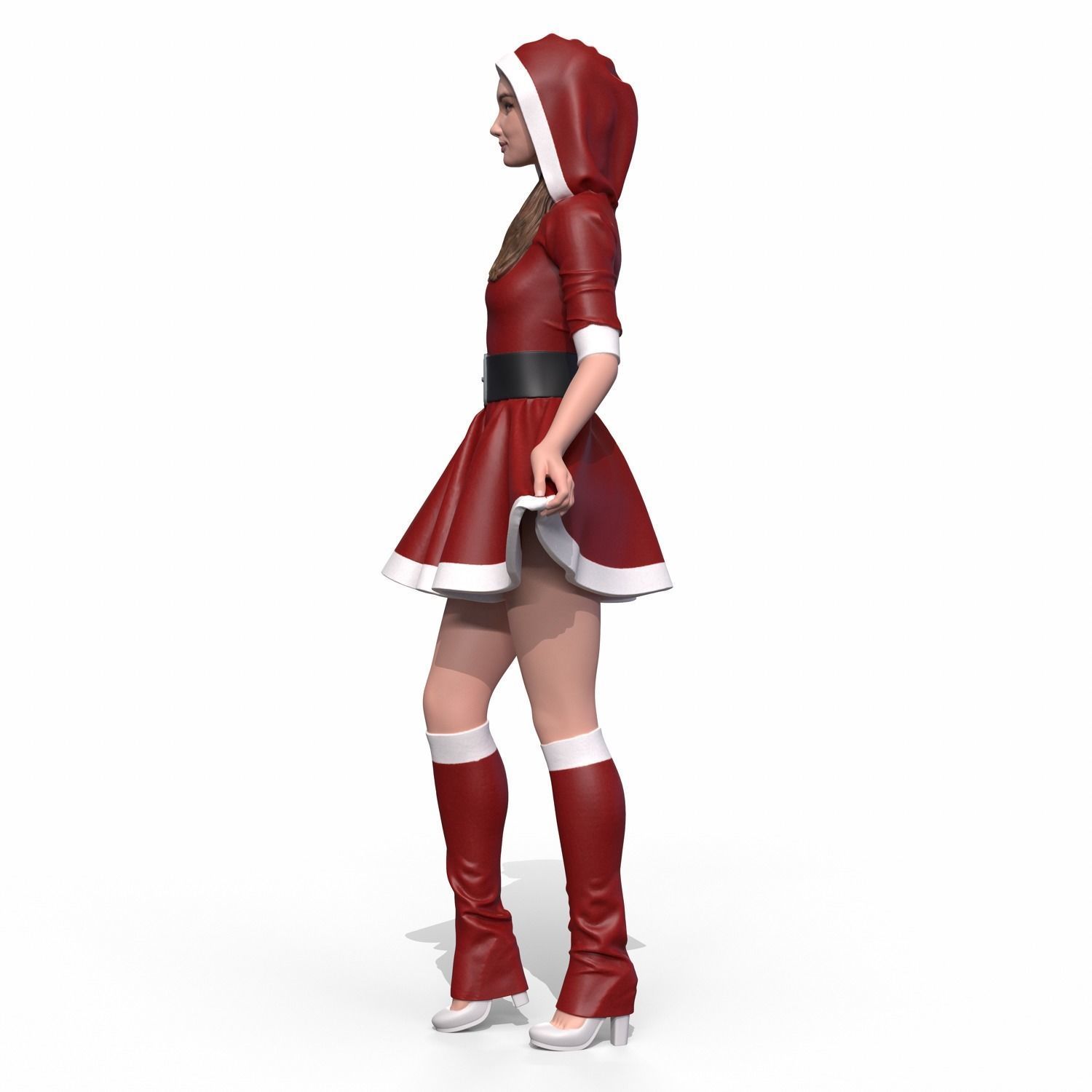 Santa girl cute 3D print model_12