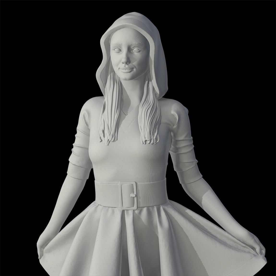 Santa girl cute 3D print model_35