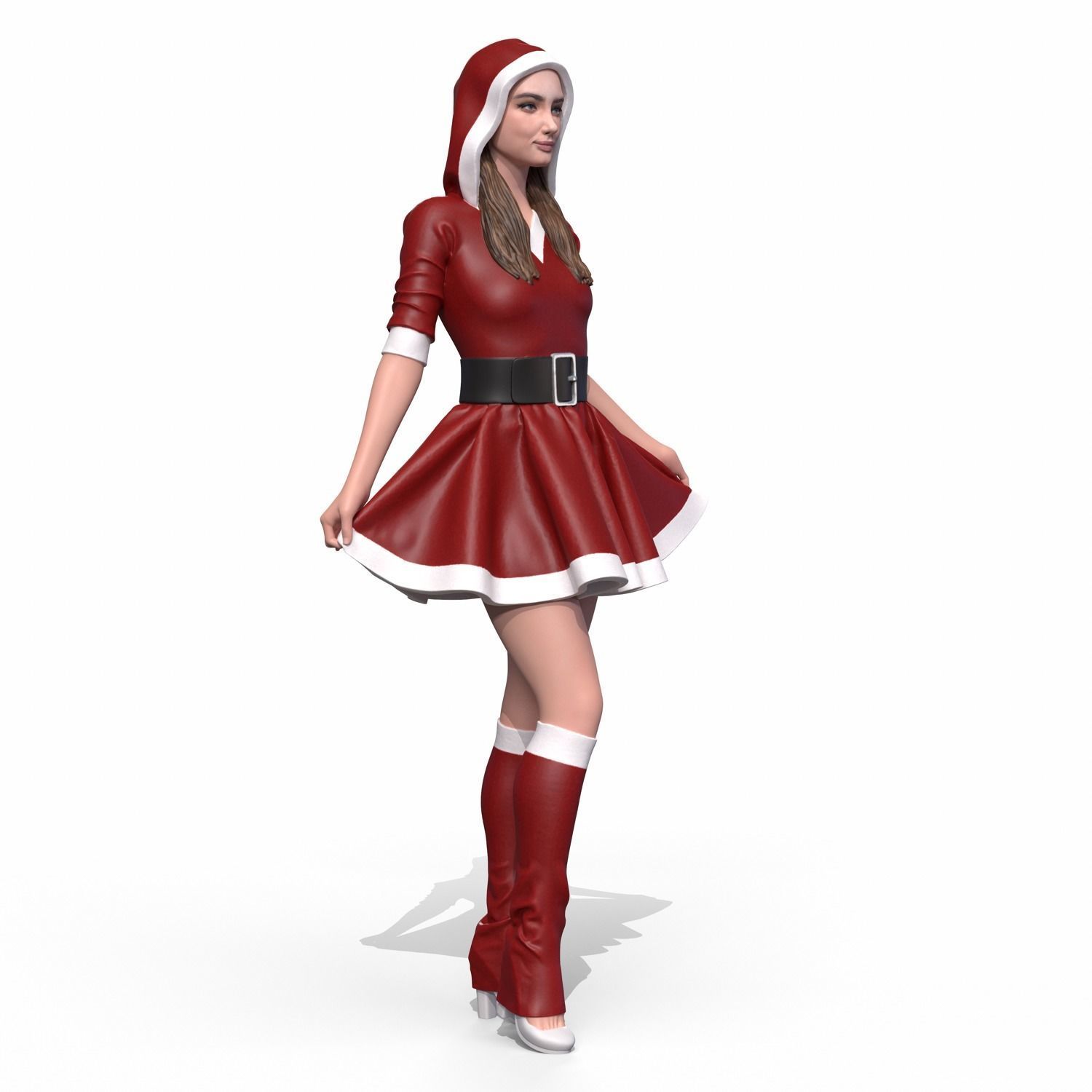 Santa girl cute 3D print model_2