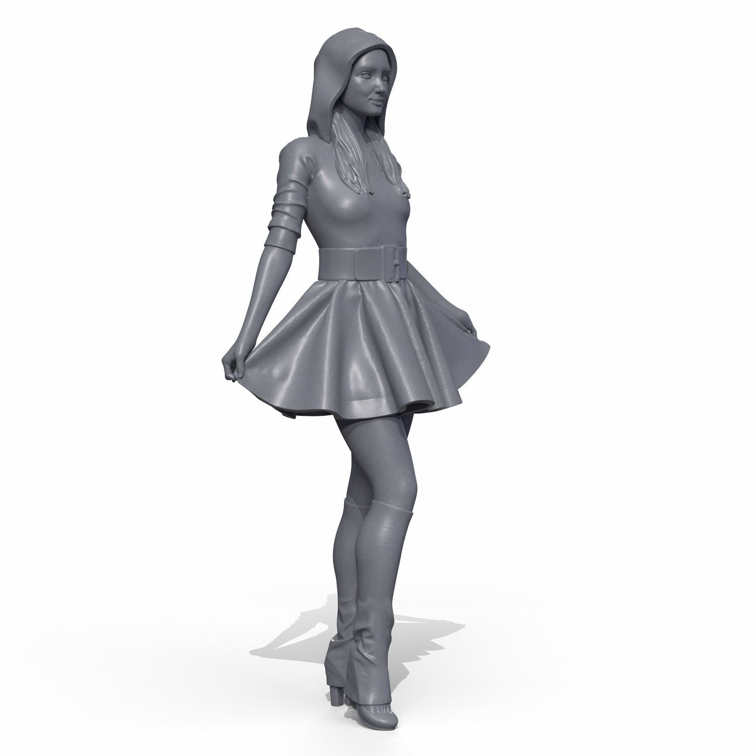 Santa girl cute 3D print model_3
