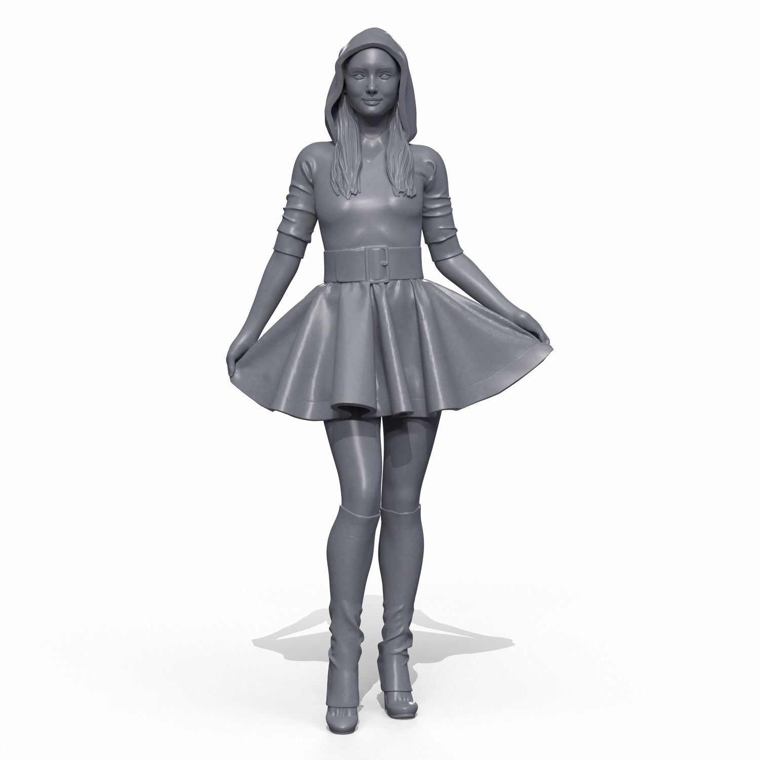 Santa girl cute 3D print model_1