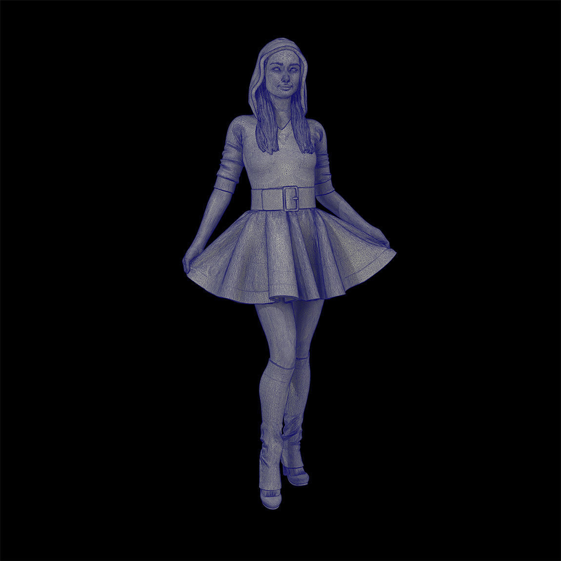 Santa girl cute 3D print model_38