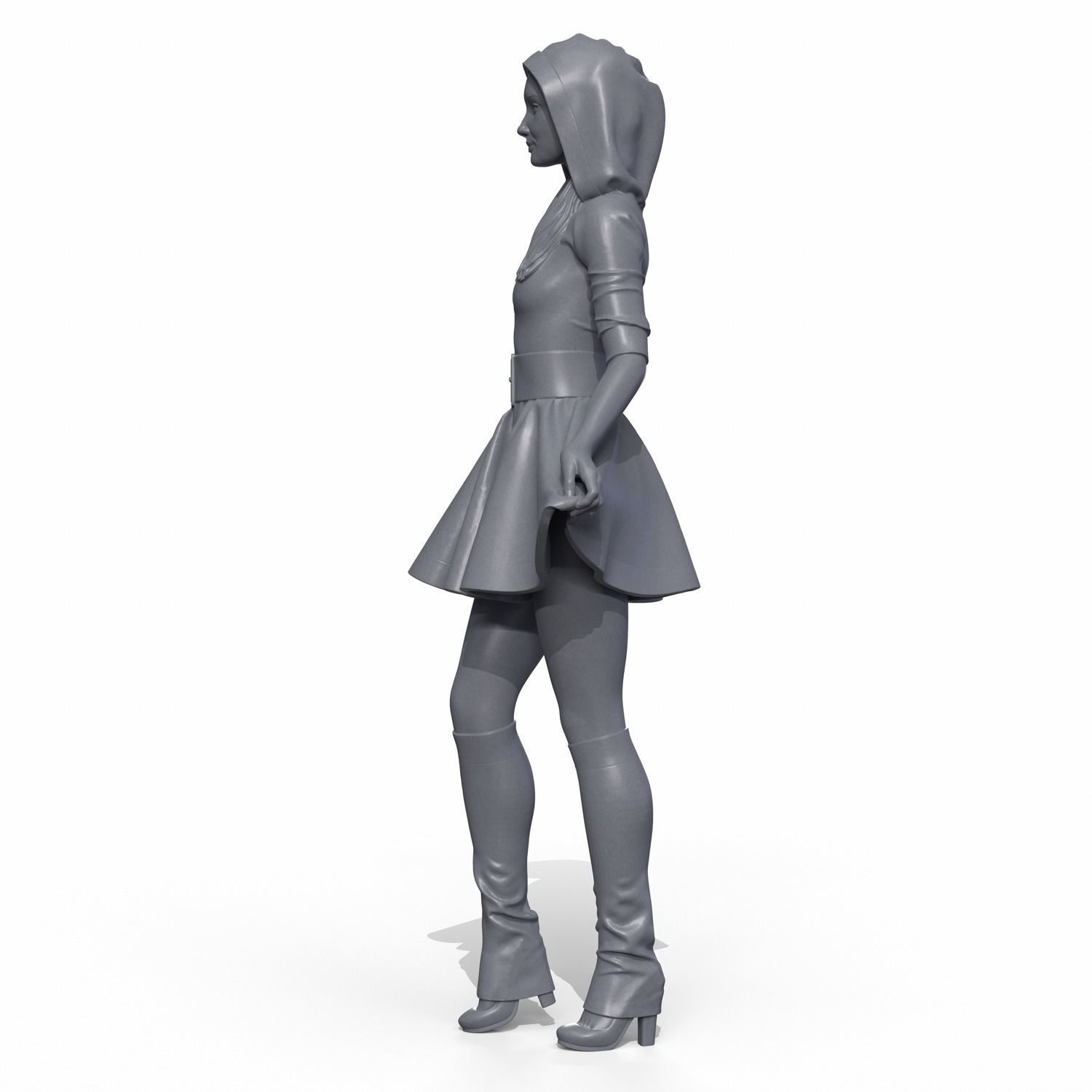 Santa girl cute 3D print model_13