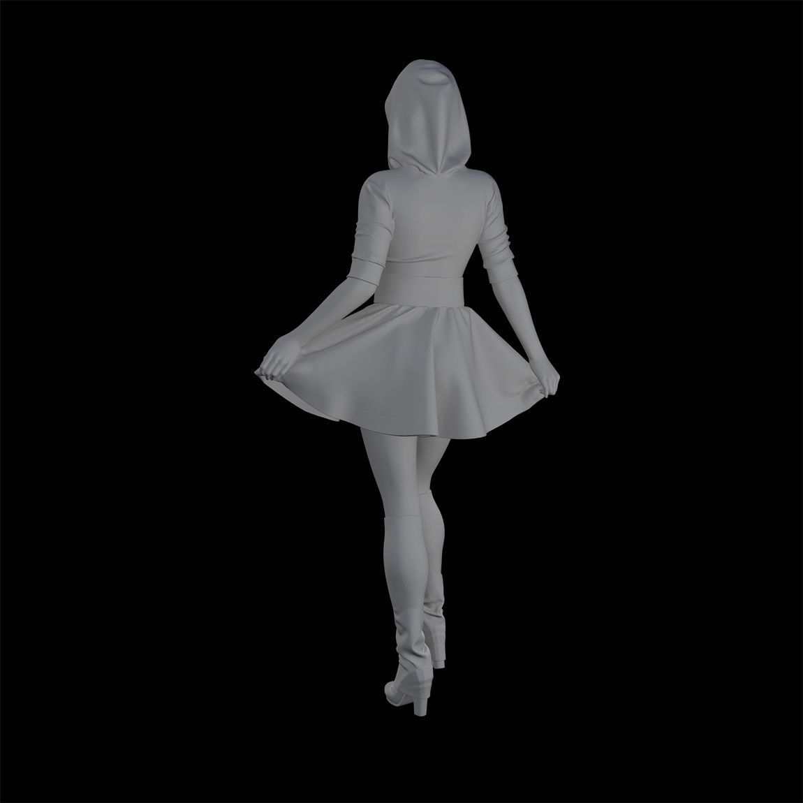 Santa girl cute 3D print model_32