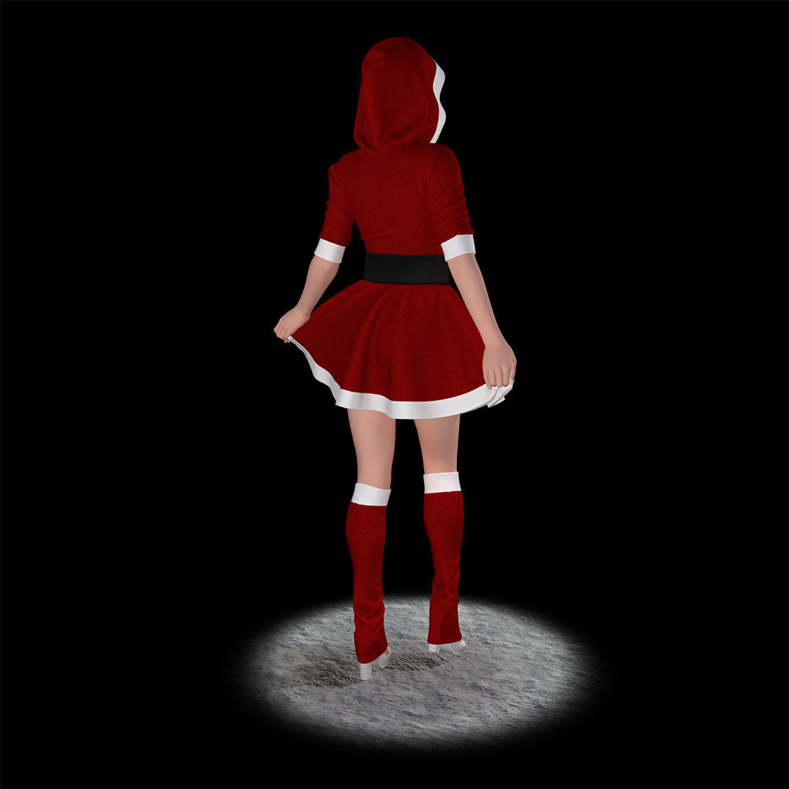 Santa girl cute 3D print model_21