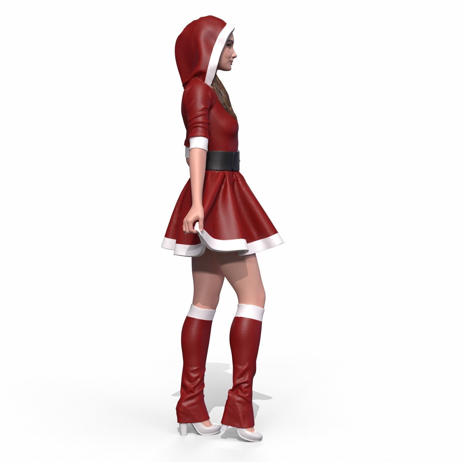 Santa girl cute 3D print model_4