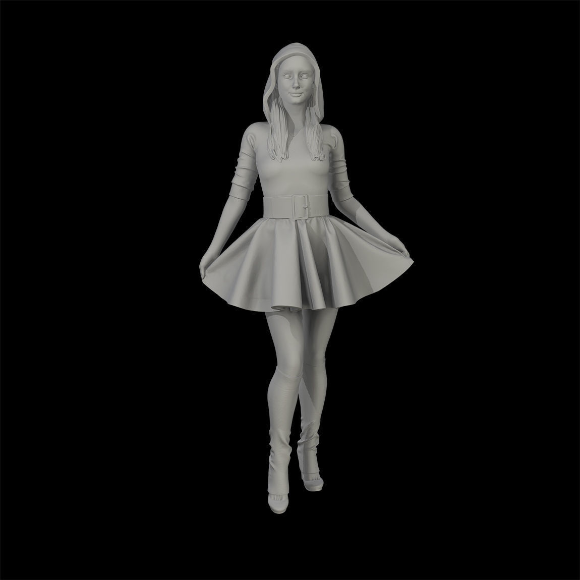 Santa girl cute 3D print model_29