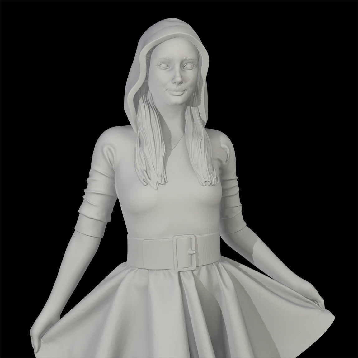 Santa girl cute 3D print model_36