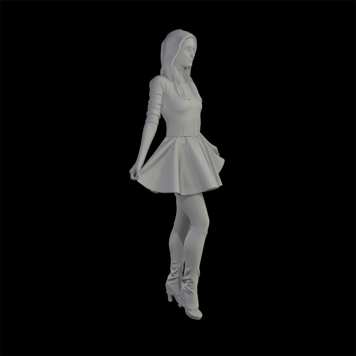 Santa girl cute 3D print model_34