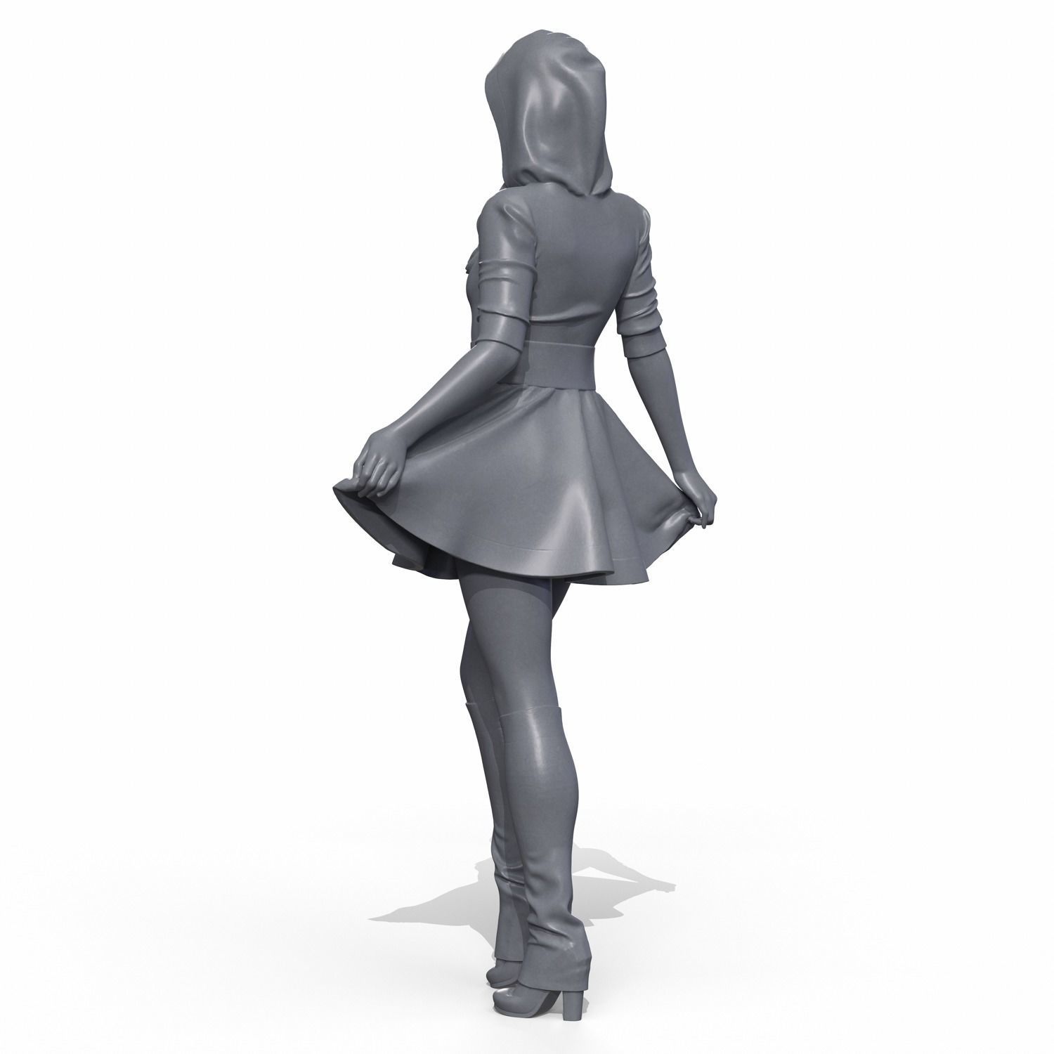 Santa girl cute 3D print model_11
