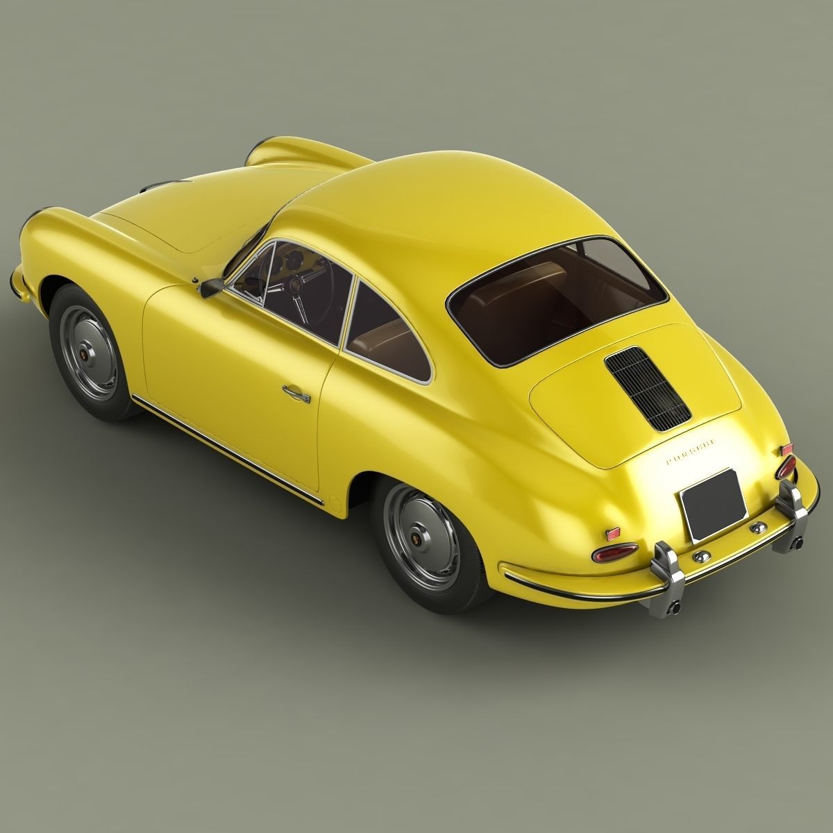 Porsche 356B Coupe 3D model_7