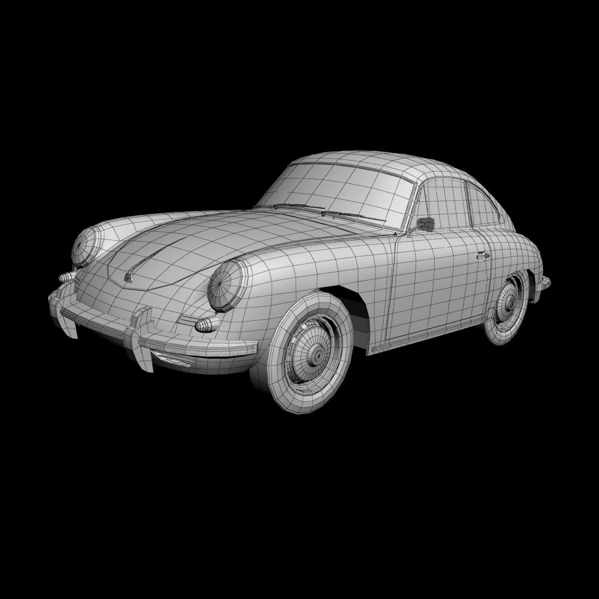 Porsche 356B Coupe 3D model_13