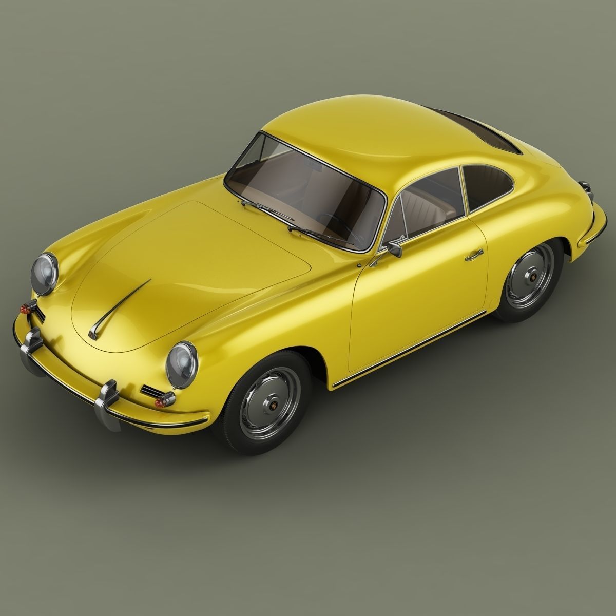 Porsche 356B Coupe 3D model_5