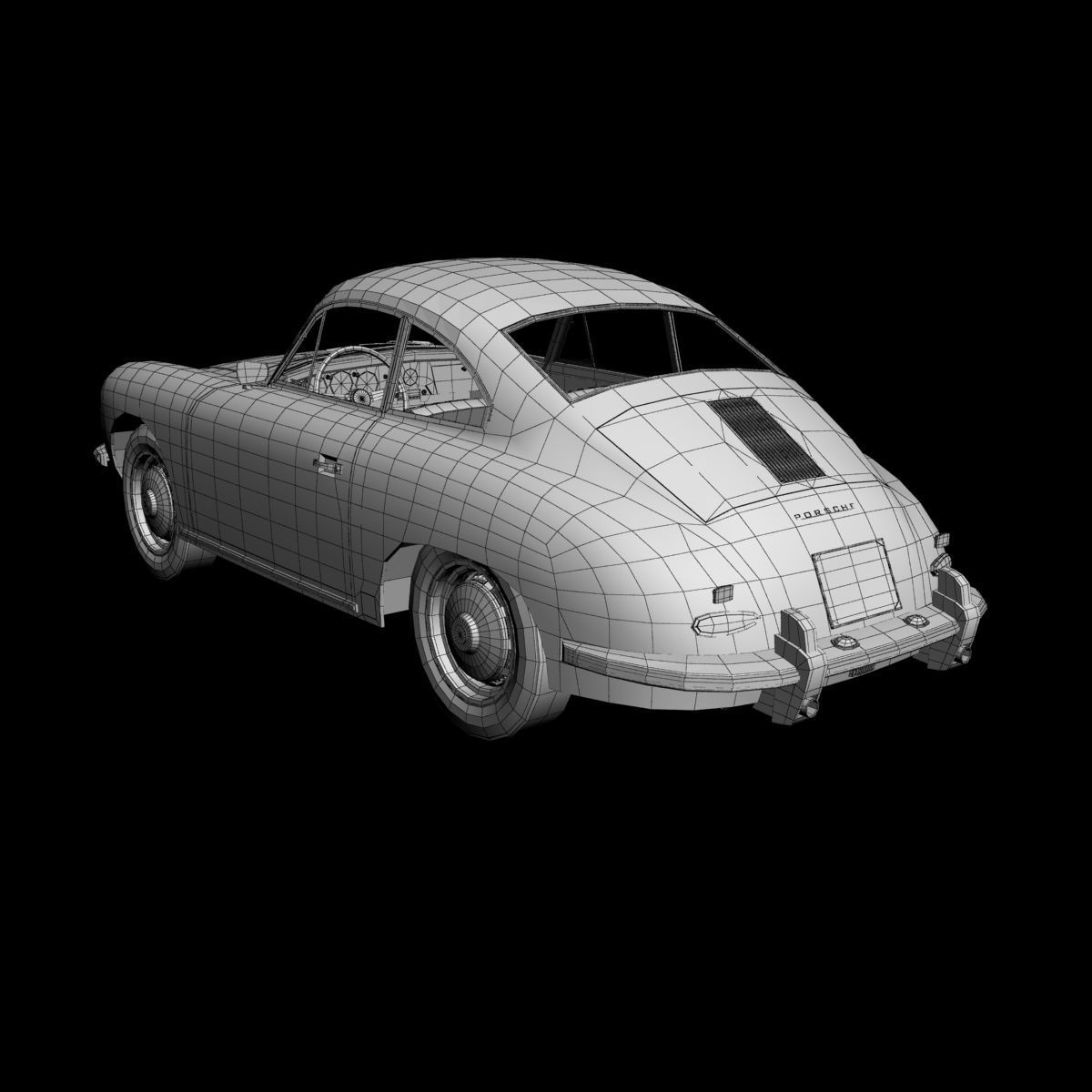 Porsche 356B Coupe 3D model_15