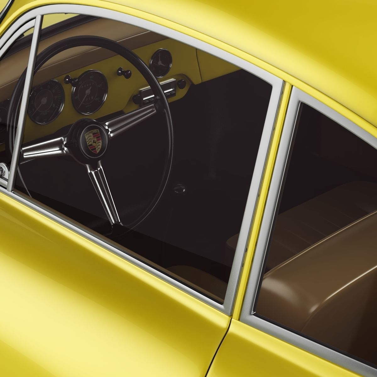 Porsche 356B Coupe 3D model_8