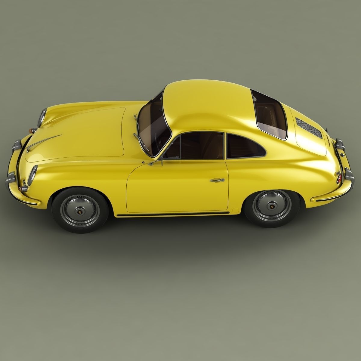 Porsche 356B Coupe 3D model_6